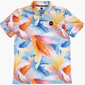 NWT Duvin Design Mens Colorful Short Sleeve Oasis Polo Golf Shirt L
